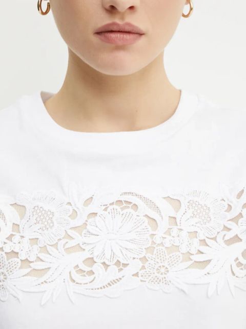 Twinset t-shirt bawełniany damski kolor biały 251TP2073