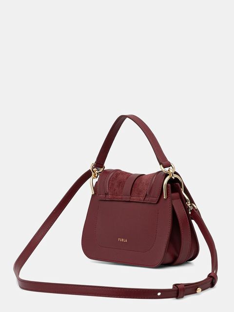 Furla torebka skórzana kolor bordowy WB01884.BX2567.T1R00