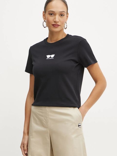 Karl Lagerfeld t-shirt bawełniany damski kolor czarny A1W17021 - zdjęcie produktu nr 1
