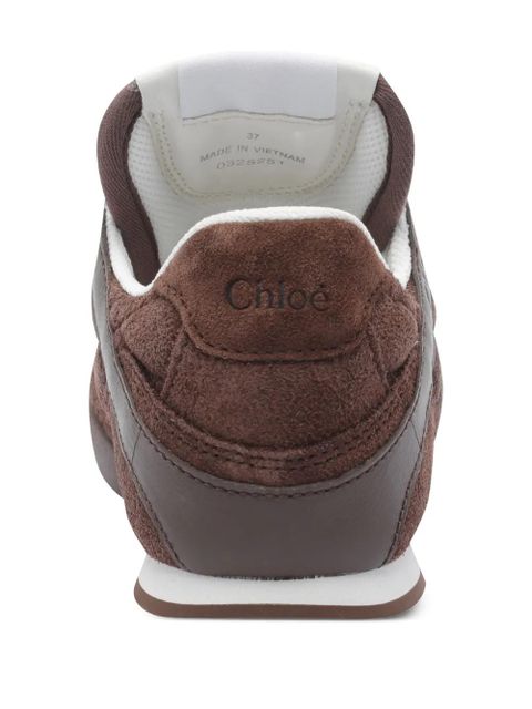Chloé Kick quilted suede sneakers - Brown