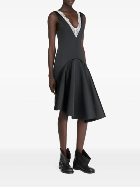 JW Anderson draped-hem V-neck dress - Black - zdjęcie produktu nr 2