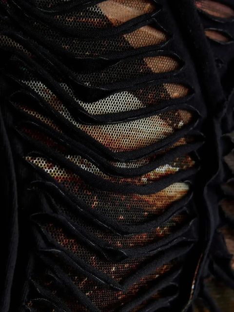 Jean Paul Gaultier raw edges hoodie - Black