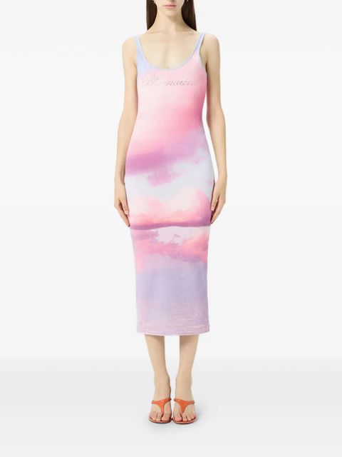 Blumarine digital-print midi dress - Pink