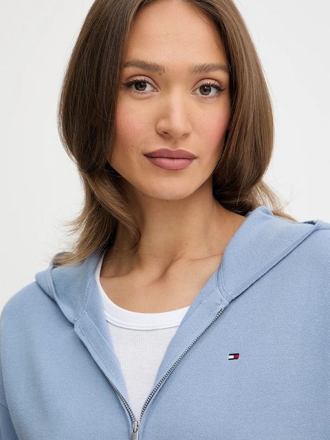 Tommy Hilfiger kardigan damski kolor niebieski lekki WW0WW42018