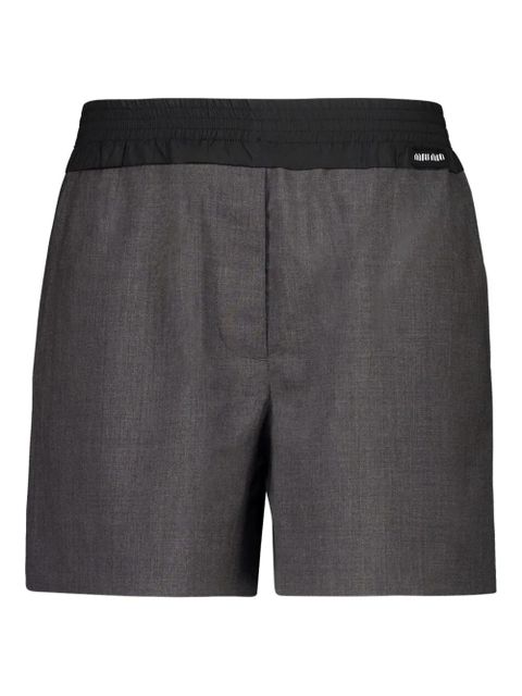 Miu Miu wool-blend elastic-waist shorts - Black - zdjęcie produktu nr 2