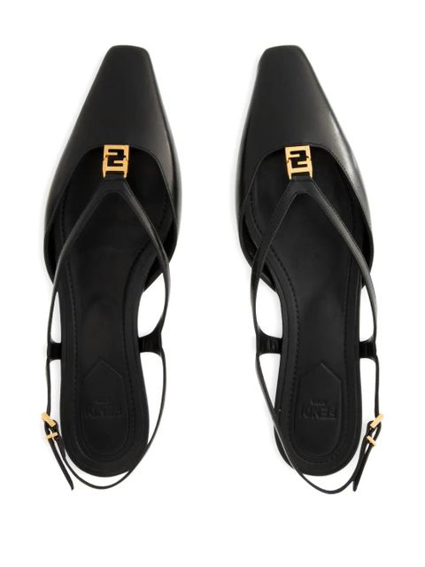 FENDI FFold leather pumps - Black - zdjęcie produktu nr 2