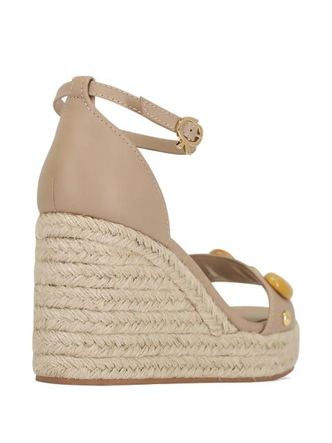 Gianvito Rossi embellished wedge espadrilles - Neutrals