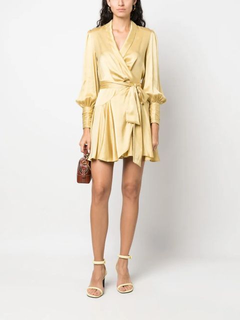 ZIMMERMANN silk wrap minidress - Yellow