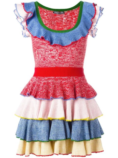 Alexander McQueen knitted tiered mini dress - Multicolour - zdjęcie produktu nr 1