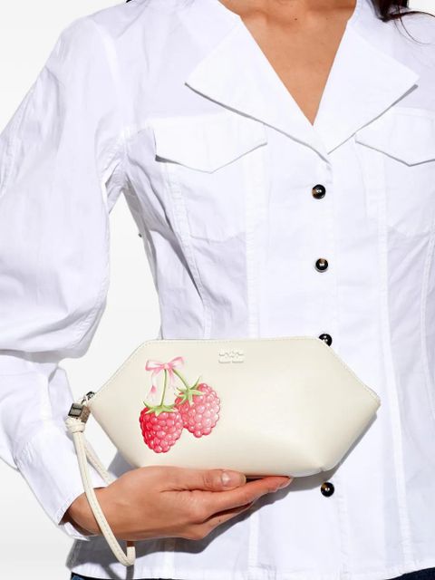 GANNI raspberry-print wristlet pouch - Neutrals - zdjęcie produktu nr 2