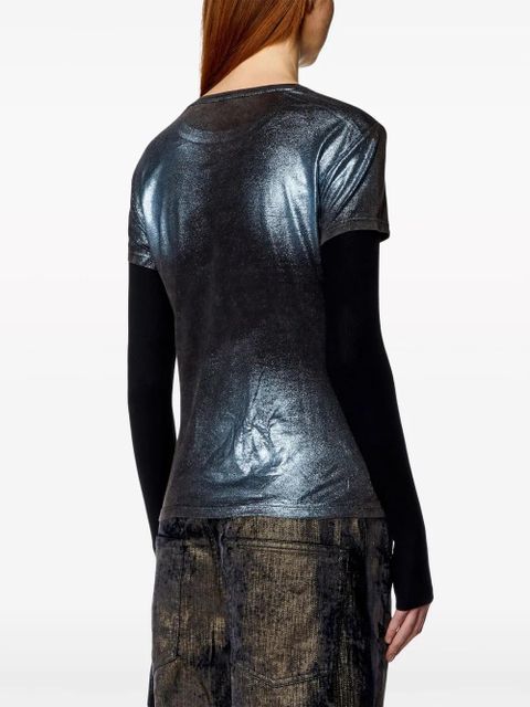 Diesel T-Miwa layered acid-wash T-shirt - Black