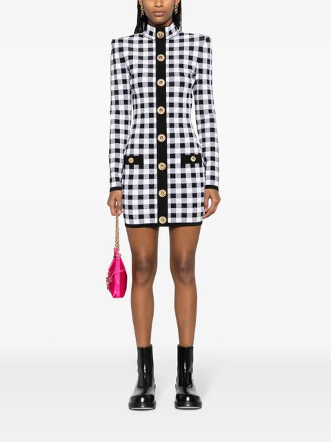 Balmain gingham mini dress - Black