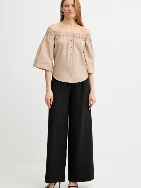 Guess spodnie ANDREE damskie kolor czarny proste high waist W5GB02 WH9Y2 - zdjęcie produktu nr 2