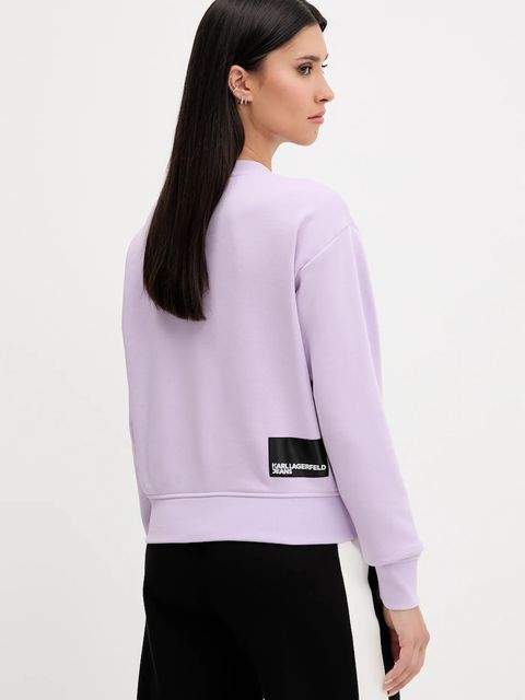 Karl Lagerfeld Jeans bluza damska kolor fioletowy z nadrukiem A1W20005
