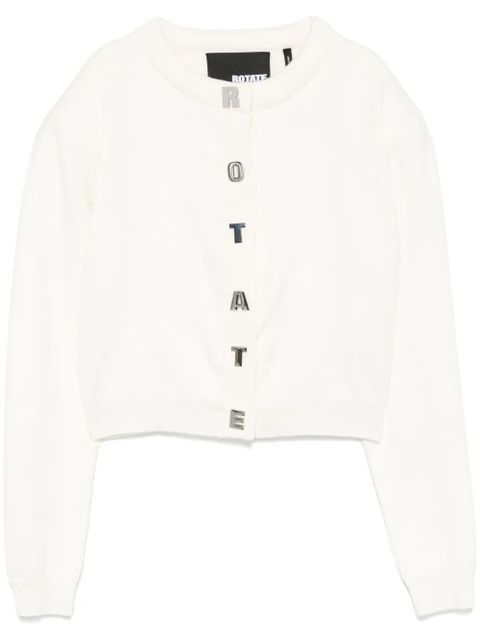 ROTATE BIRGER CHRISTENSEN lettering-buttons cardigan - White - zdjęcie produktu nr 1