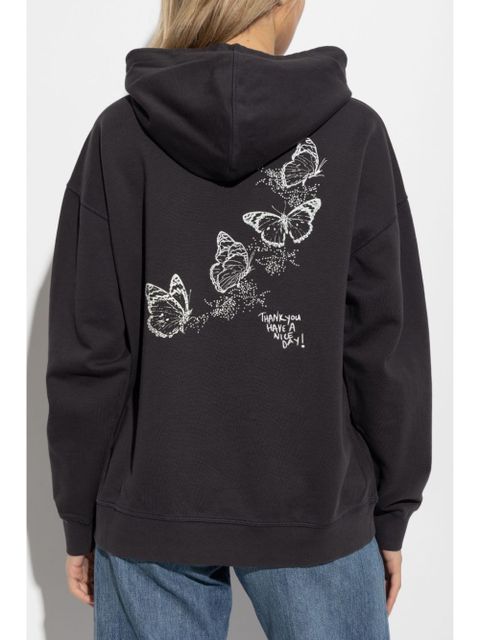 GANNI graphic-print hoodie - Grey