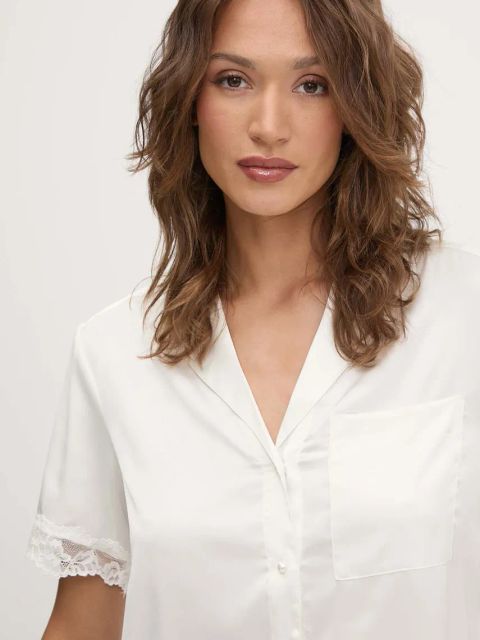 Abercrombie & Fitch koszula piżamowa damska kolor beżowy KI146-5053