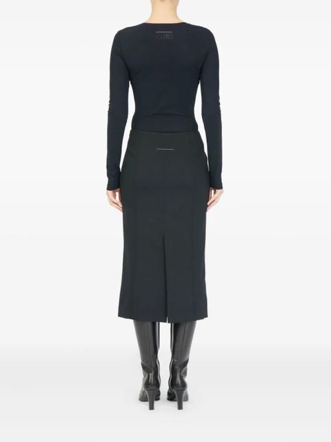 MM6 Maison Margiela back-slit midi skirt - Black
