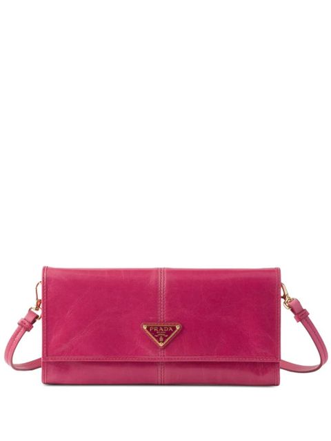 Prada leather wallet with shoulder strap - Pink - zdjęcie produktu nr 1
