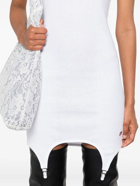 Jean Paul Gaultier ribbed mini dress - White