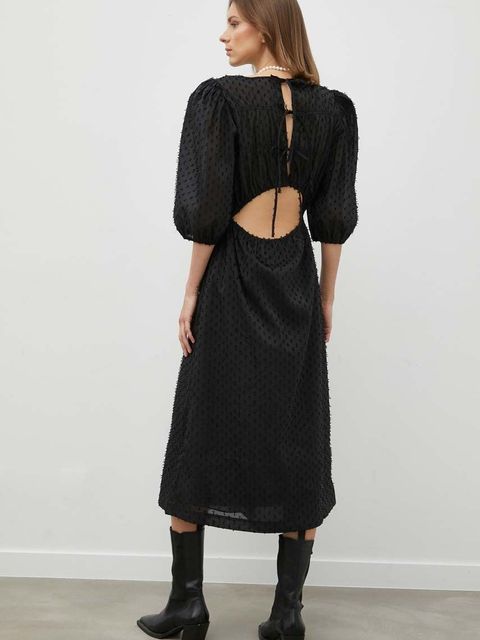 2NDDAY sukienka kolor czarny midi rozkloszowana