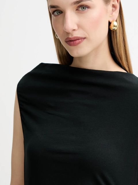 BOSS Orange sukienka kolor czarny mini dopasowana 50543459