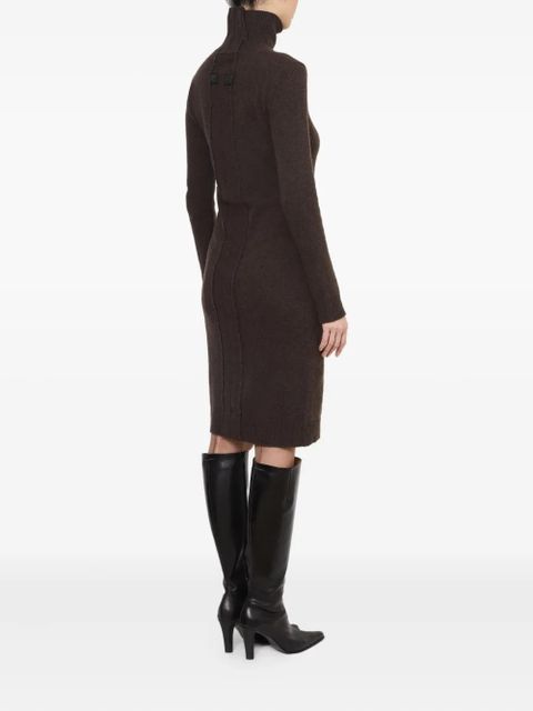 MM6 Maison Margiela high-neck ribbed dress - Brown