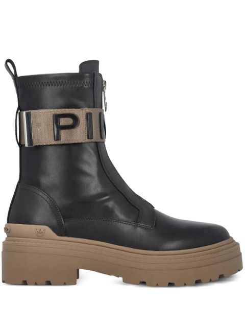 PINKO Mia logo-strap ankle boots - Black - zdjęcie produktu nr 1