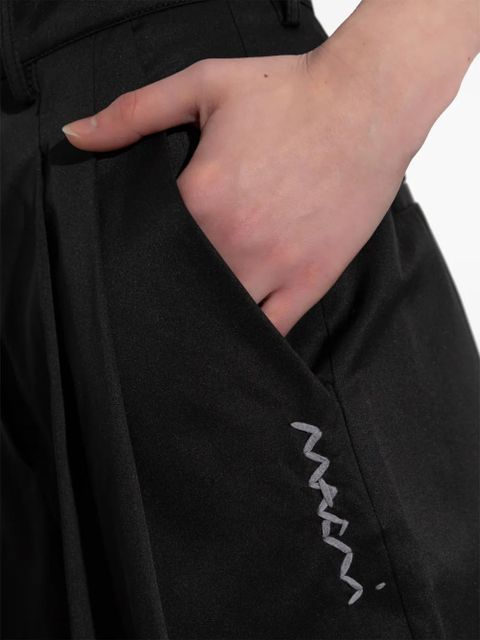 Marni embroidered-logo shorts - Black