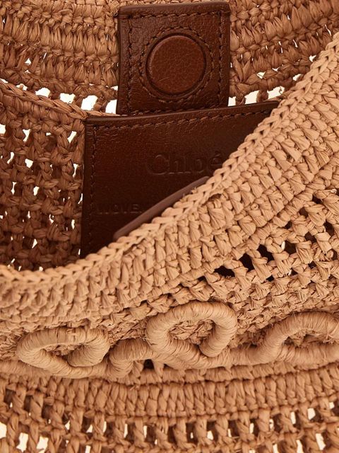 Chloé mini Summer Banana raffia tote bag - Neutrals