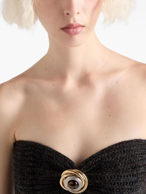 Prada ribbed bandeau top - Grey