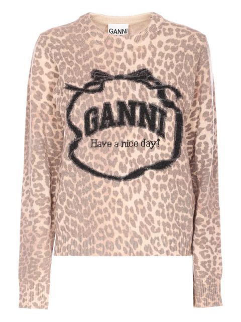 GANNI leopard-patterned top - Neutrals - zdjęcie produktu nr 1