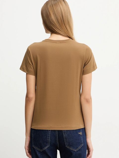 Pinko t-shirt bawełniany damski kolor brązowy 103320 A2RN - zdjęcie produktu nr 2