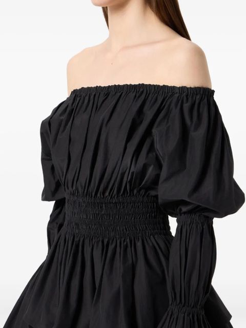 Blumarine off-shoulder neckline mini dress - Black