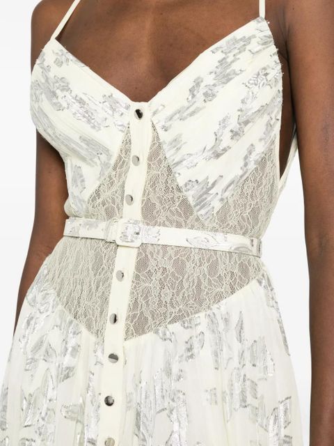 Self-Portrait metallic floral-pattern maxi dress - Neutrals