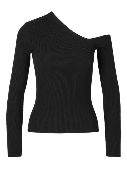 STAUD Lois ribbed asymmetric top - Black - zdjęcie produktu nr 2