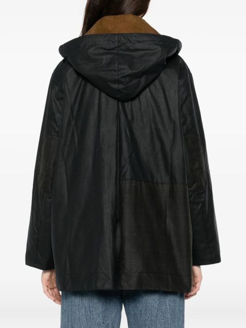 Barbour x Ganni waxed duffle coat - Black