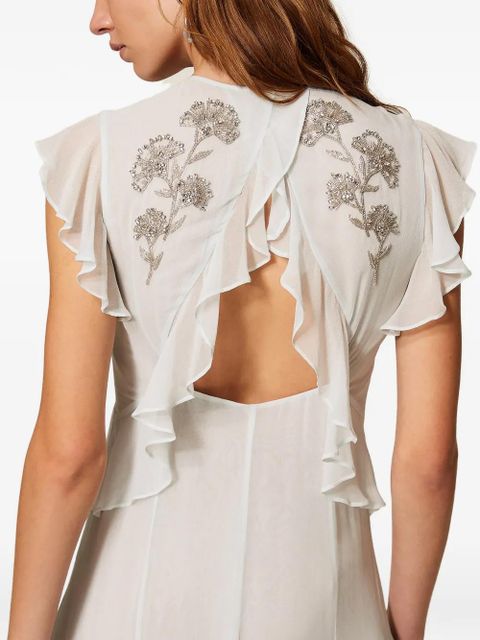 TWINSET bead-embellished ruffled dress - White