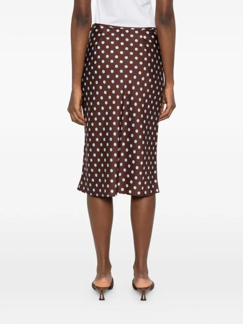 Posse polka-dot midi skirt - Brown