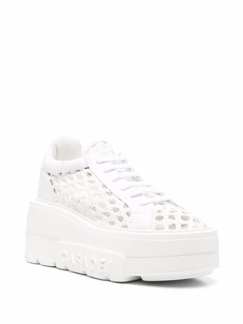 Casadei woven platform sneakers - White - zdjęcie produktu nr 2