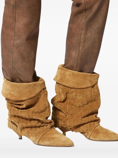 ISABEL MARANT 45mm Edrik embossed boots - Brown