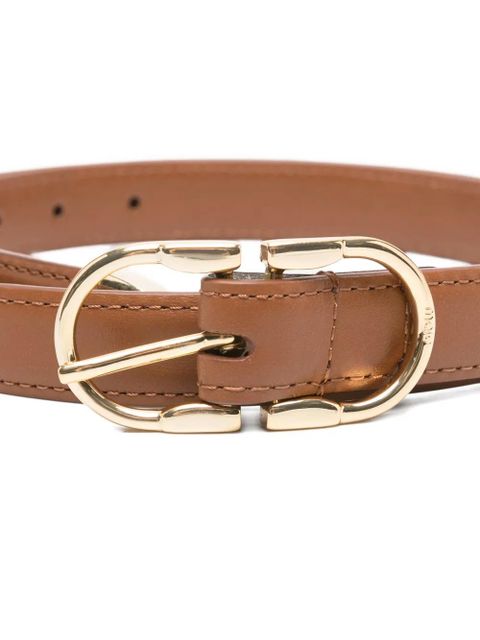 Maje gold-tone buckle leather belt - Brown
