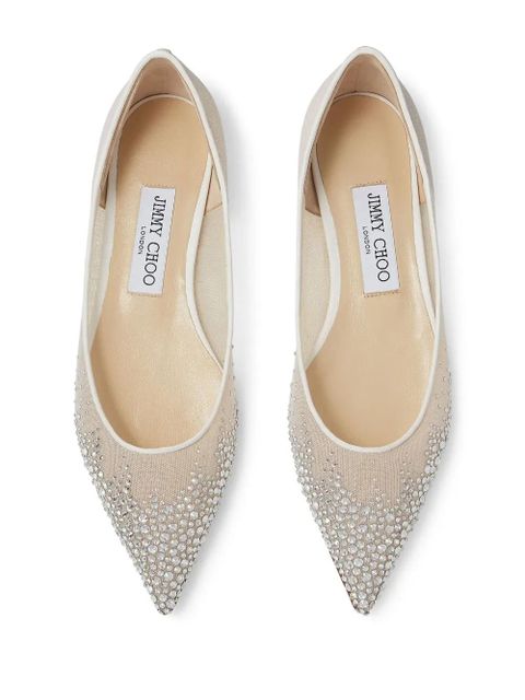 Jimmy Choo Love crystal-embellished ballerinas - White - zdjęcie produktu nr 2