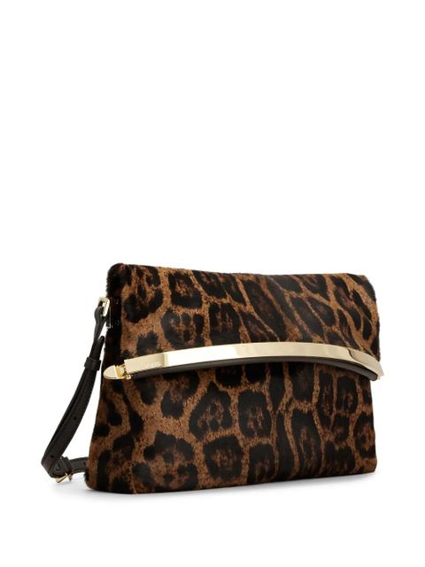 Tod's animal-print cutch bag - Brown