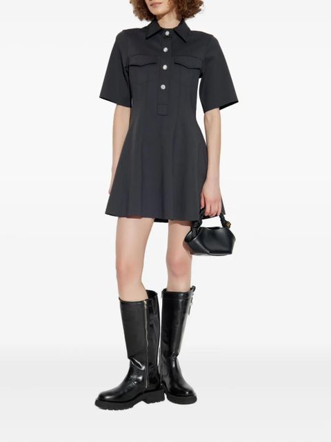 GANNI embellished short-sleeved mini day dress - Black - zdjęcie produktu nr 2