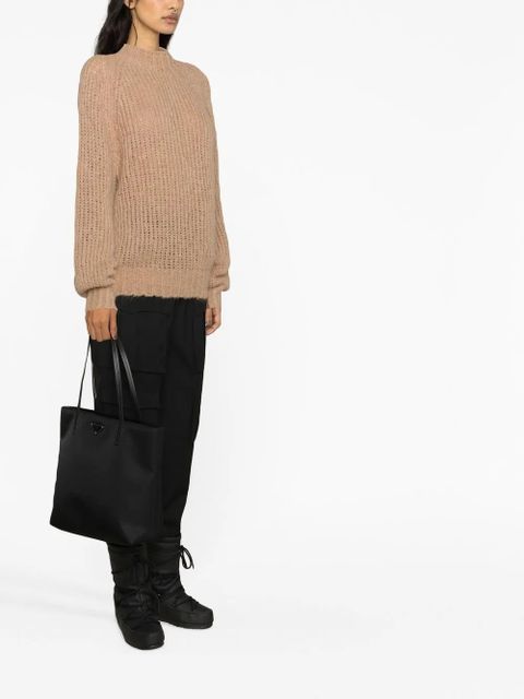 Moncler Grenoble open-knit wool jumper - Brown