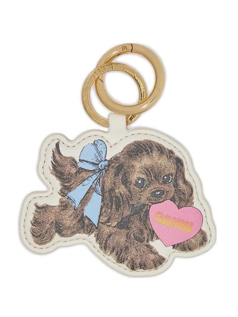 GANNI Brown Puppy keyring - Gold - zdjęcie produktu nr 1