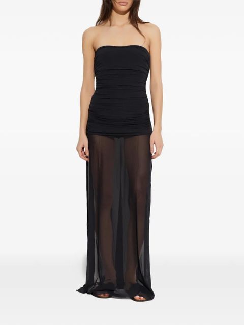 Bond-eye ruched bare maxi dress - Black