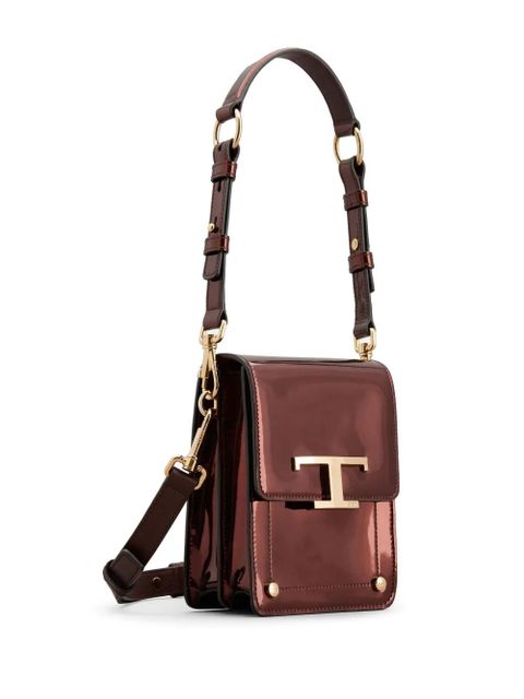 Tod's micro T Timeless patent crossbody bag - Brown - zdjęcie produktu nr 2