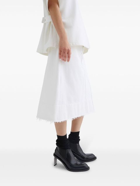Jil Sander A-line panelled denim skirt - White